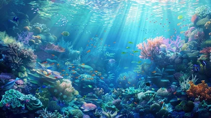 Foto op Plexiglas coral reef with fish © mudasir