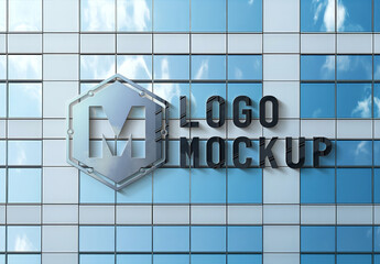 Logo Mockup On A Modern Building. Generative Ai
