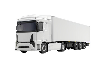White truck on transparent background PNG freight transport concept