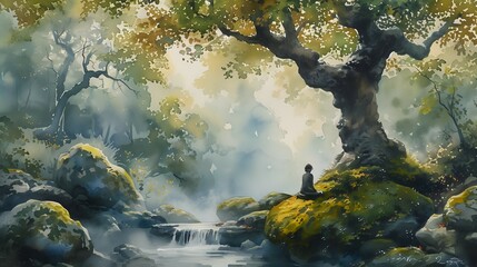 Serenity Amongst the Trees: A Moment of Solitude./n