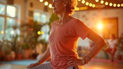 Empowered Senior Woman Embraces Yoga Practice