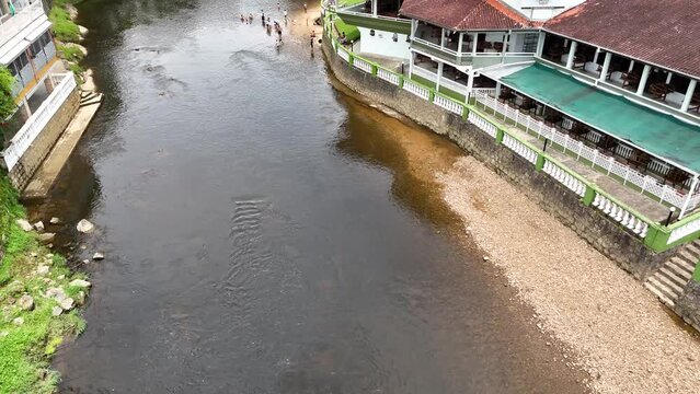 River on the nature and city