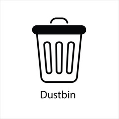 Dustbin  Icon Symbol vector graphics.