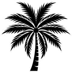 palm-tree-icon--black-and-white--white-background