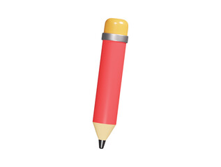 Pencil icon 3d render illustration
