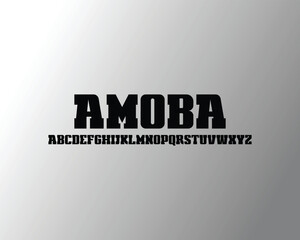 Amoba font for logo and headline. Isolated vector typeset
