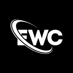 Fototapeta na wymiar EWC logo. EWC letter. EWC letter logo design. Initials EWC logo linked with circle and uppercase monogram logo. EWC typography for technology, business and real estate brand.