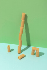 Rigatoni. Tube-shaped italian pasta.