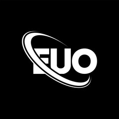 EUO logo. EUO letter. EUO letter logo design. Initials EUO logo linked with circle and uppercase monogram logo. EUO typography for technology, business and real estate brand.