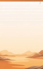 Desert landscape, pale orange tones, vast expanse.
