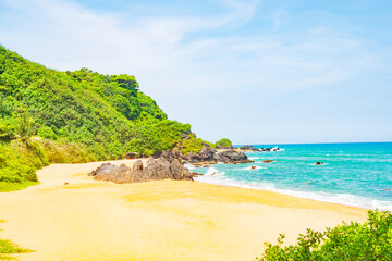 Summer quiet beach at Yanzi Cave, Qinwan, Wanning Mountain, Hainan, China