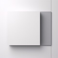 White square over gray, minimalist design.
