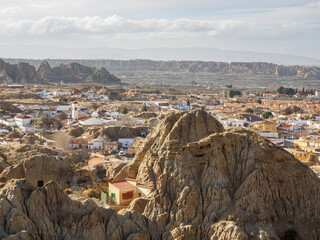 Guadix cave houses and desereted mountains, Spain