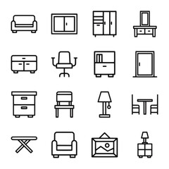 set of icons Furniture