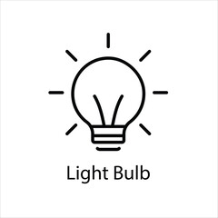 Fototapeta na wymiar Light Bulb Icon Symbol vector graphics.