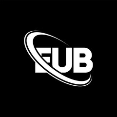 EUB logo. EUB letter. EUB letter logo design. Initials EUB logo linked with circle and uppercase monogram logo. EUB typography for technology, business and real estate brand.