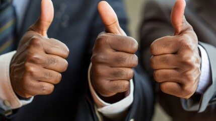 Businessmen Showing Thumbs Up