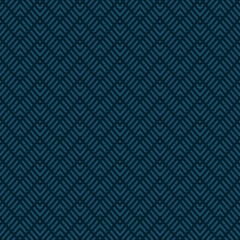 Geometric line seamless pattern. Vector chevron texture. Subtle dark blue zig zag stripes, grid, mesh, lattice, diagonal lines. Abstract minimal zigzag background. Simple geometry. Repeated geo design - 779116238