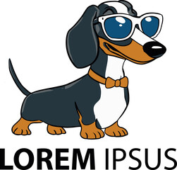 Logo bassotto con occhiali da sole © Emanuele