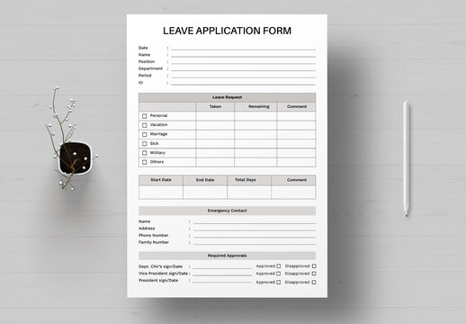 Leave Application Template