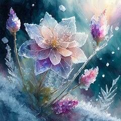 The cold air freezes the flowers and makes them coat in crystals, romantic and fantastic.