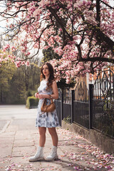 girl walking in the park