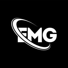 EMG logo. EMG letter. EMG letter logo design. Initials EMG logo linked with circle and uppercase monogram logo. EMG typography for technology, business and real estate brand.