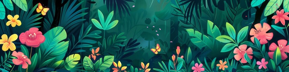 jungle thicket illustration.