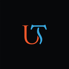 UT Letter Initial Logo Design Template Vector Illustration
