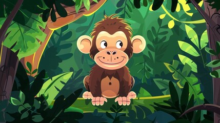 Obraz na płótnie Canvas monkey in the jungle.