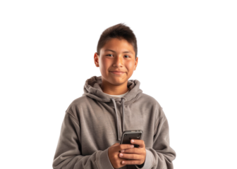 Young Native American with Smartphone