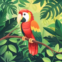tropical parrot.
