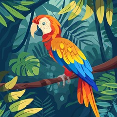 Naklejka premium tropical parrot.