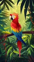 Naklejka premium tropical parrot.