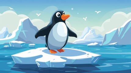 Fototapeta premium penguin on an ice floe.