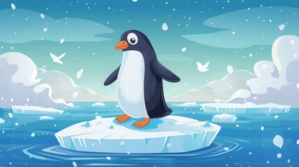 Obraz premium penguin on an ice floe.