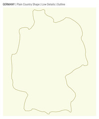 Germany plain country map. Low Details. Outline style. Shape of Germany. Vector illustration.