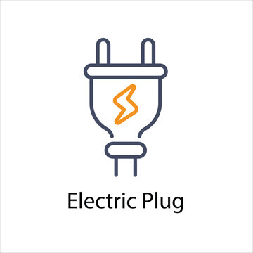 Electric Plug Icon Symbol vector graphics.