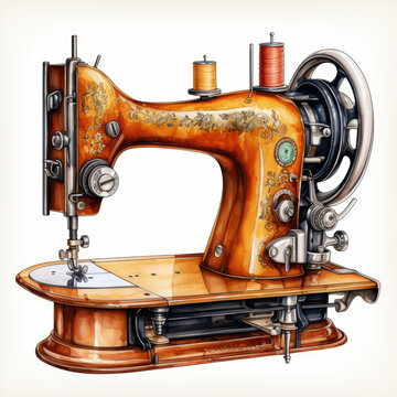 recommend clip art: watercolor Sewing Machine clipart, Generative Ai