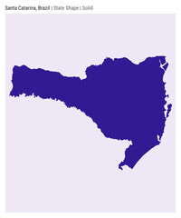 Santa Catarina, Brazil. Simple vector map. State shape. Solid style. Border of Santa Catarina. Vector illustration.
