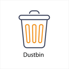 Dustbin  Icon Symbol vector graphics.
