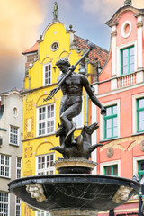 Fountain of Neptune in Gdansk, Poland	
