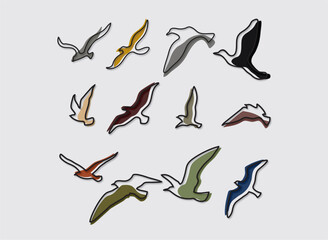 Flock of Flying Birds vector ...