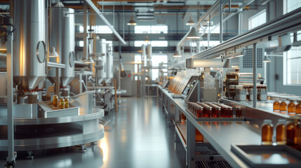 Naklejka premium A modern food packaging testing laboratory with testing machines and quality control equipment, momentarily still but ready to ensure the strength and integrity of food packaging materials