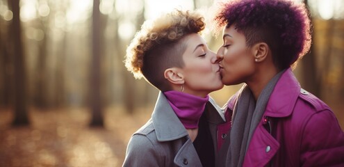 A tender moment captured between two black lesbian girls