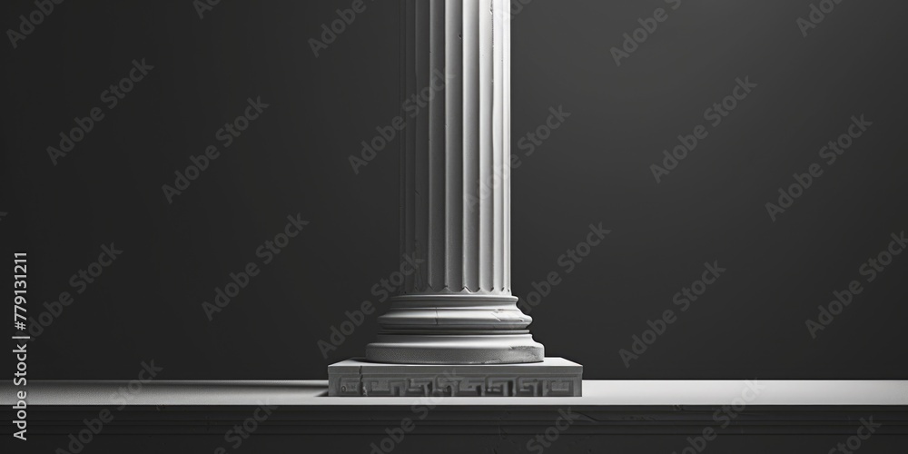 Poster Classic black and white image of a column. Suitable for architectural projects