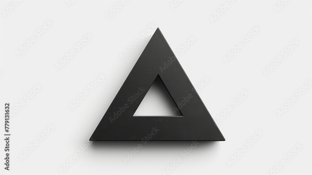 Poster Simple black triangular object on white background, suitable for graphic design projects
