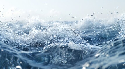 A close up of a powerful wave in the ocean, perfect for nature or travel concepts