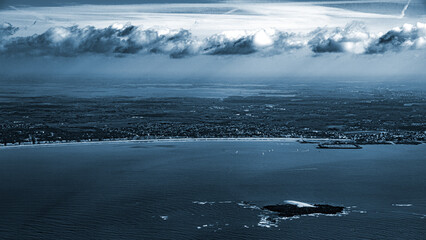 La Baule and Pornichet in atlantic ocean french coast from sky