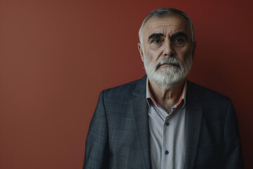 Fototapeta premium A man with a beard is wearing a suit
